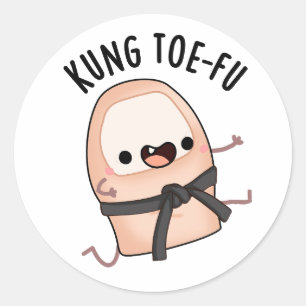 Sticker Rond Kung Toe-fu Funny Big Toe Pun