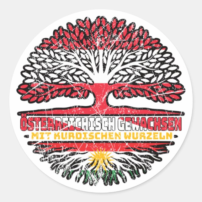 Sticker Rond Kurdistan Arbre autrichien (Devant)