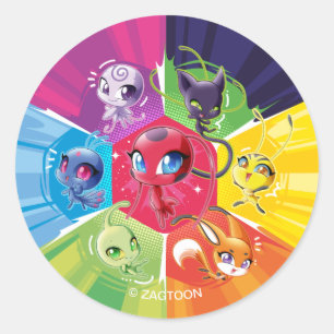 Sticker Rond Kwamis coloré