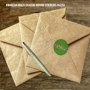 Sticker Rond Kwanzaa-Multi