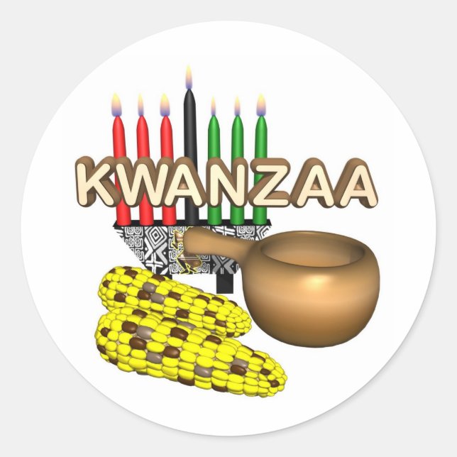 Sticker Rond Kwanzaa Objectif vacances (Devant)