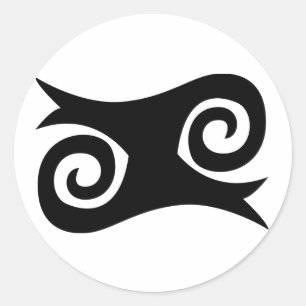 Sticker Rond KWATAKYE ATIKO Symbole de la bravoure et de l'intr