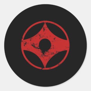 Sticker Rond Kyokushin Karaté Gi Imprimé Ck Distressed Karaté