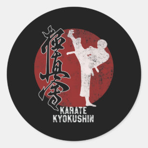 Sticker Rond Kyokushin Karate Japonais Cadeau d'art martial