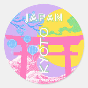 Sticker Rond Kyoto Japon Travel Art