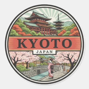 Sticker Rond Kyoto Japon Voyage Sanctuaire Yasaka