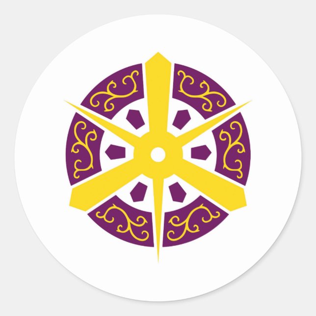 Sticker Rond Kyoto ville drapeau Kyoto préfecture japonaise sym (Devant)