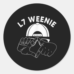 Sticker Rond L7 Weenie Loser Mains Funny 90s Baseball Softball