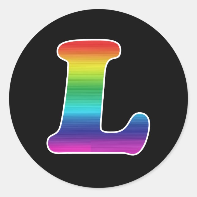 Sticker Rond L pour la fierté lesbienne (Devant)