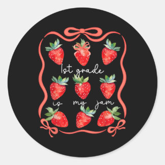 Sticker Rond La 1re année est ma jam Coquette Strawberry Retour