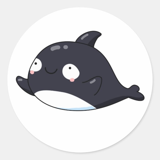Sticker Rond La Baleine tueuse de Cute Kawaii (Devant)