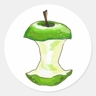 Sticker Rond La bande dessinée Apple vert (mamie Smith) Apple