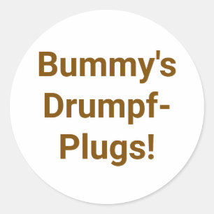 Sticker Rond La bande dessinée Bummy's Drumpf-Plugs Hankamer Ar