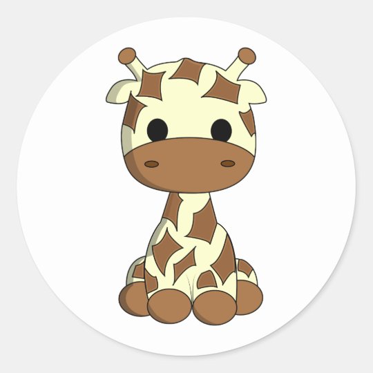 Sticker Rond La Bande Dessinee Mignonne De Kawaii De Girafe De Zazzle Fr