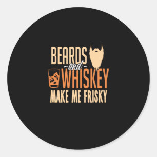 Sticker Rond La Barbe Et Le Whiskey Me Frisent