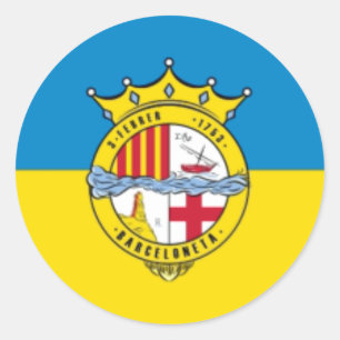 Sticker Rond La Barceloneta (drapeau, quartier à Barcelone)