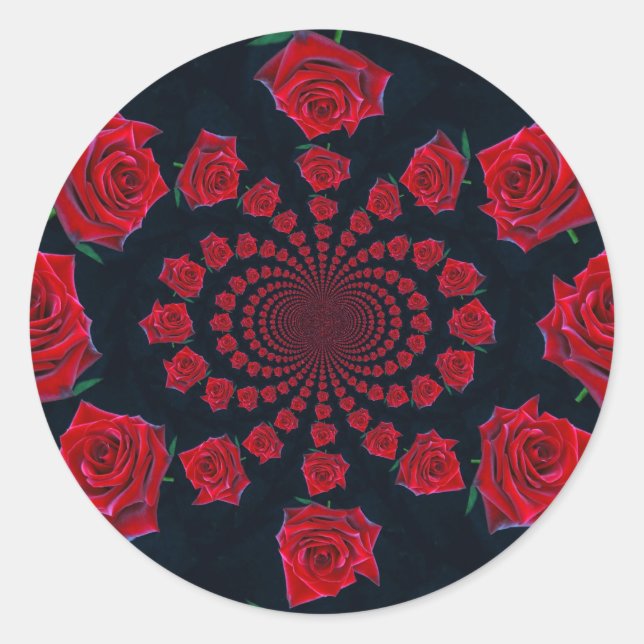 Sticker Rond La beauté des Roses : Imaginaire floral (Devant)