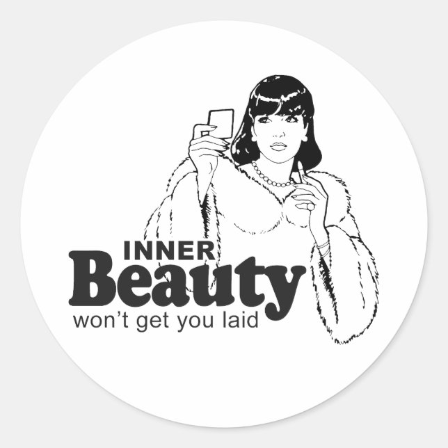 STICKER ROND LA BEAUTÉ INTÉRIEURE NE VOUS FERA PAS COUCHER (Devant)