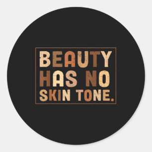 Sticker Rond La beauté mignonne n'a pas de tonalité peau Noir m