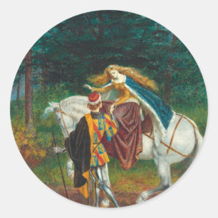 Sticker Rond La Belle Dame Sans Merci 1865 Par Walter Crane