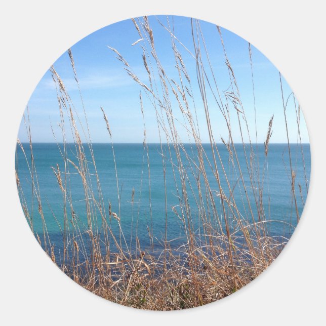 Sticker Rond La belle Herbe et Mer (Devant)