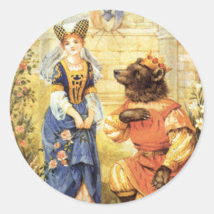 Sticker Rond La Belle Histoire de la Belle et la Bête