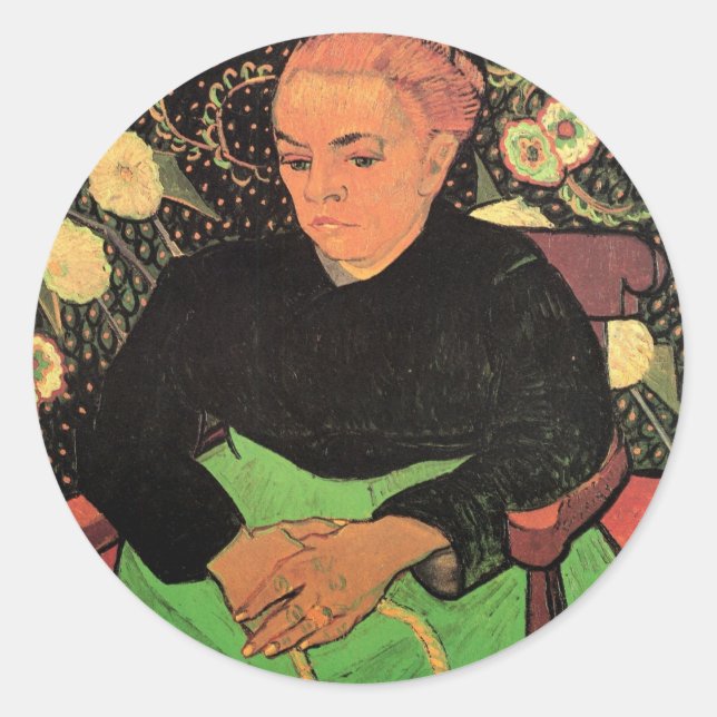 Sticker Rond La Berceuse (Augustine Roulin) de Vincent van Gogh (Devant)
