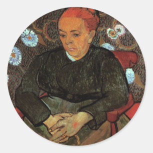 Sticker Rond La Berceuse (Augustine Roulin) de Vincent van Gogh