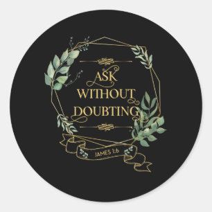 Sticker Rond La Bible chrétienne contre les Feuilles eucalyptu