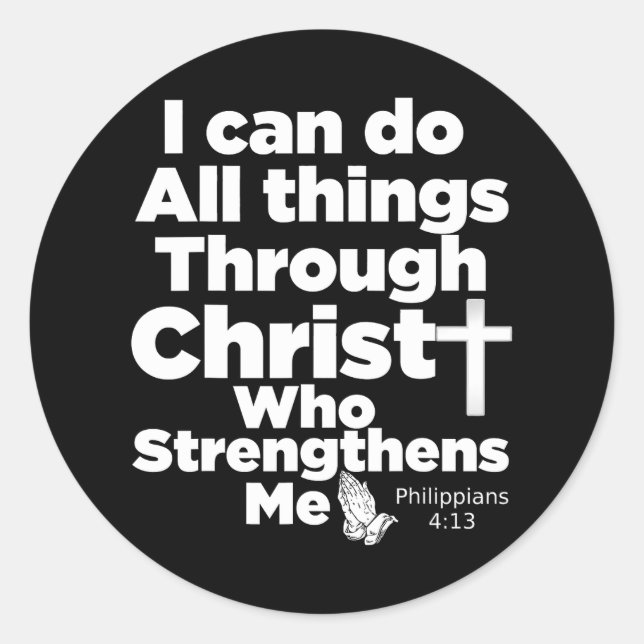 Sticker Rond La Bible chrétienne Verse Jésus Christ Dieu (Devant)