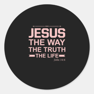Sticker Rond La Bible chrétienne Verse Jésus Vérité Vérité Vie