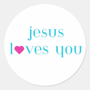 Sticker Rond La Bible idée de don chrétien - Jésus vous aime