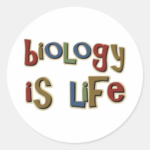 Sticker Rond La biologie est calembour drôle de la vie
