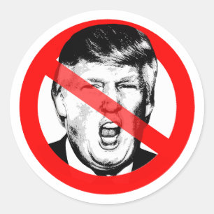 Sticker Rond La Bouche anti-Donald Trump a traversé la face