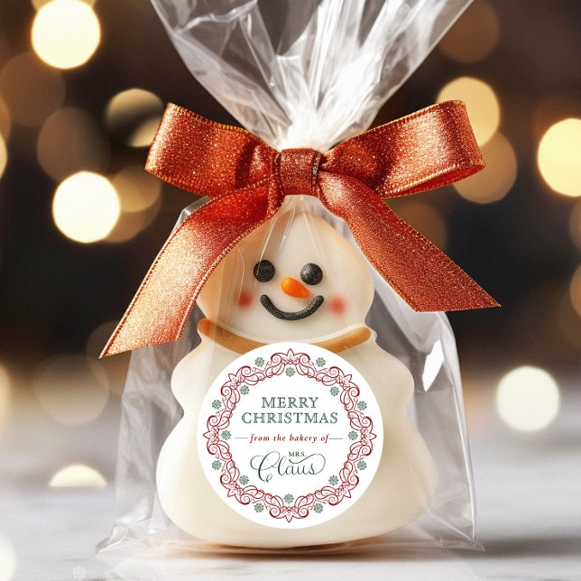 Sticker Rond La boulangerie de Mme Claus pendant les vacances d (Créateur téléchargé)