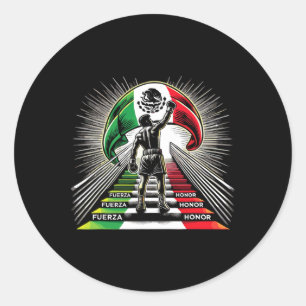 Sticker Rond La boxe mexicaine Fuerza Honor Spirit