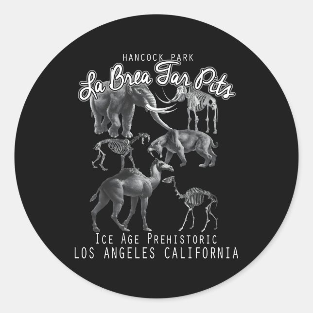 Sticker Rond La Brea Tar Pits Los Angeles (Devant)
