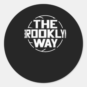 Sticker Rond La Brooklyn Way Net Basketball