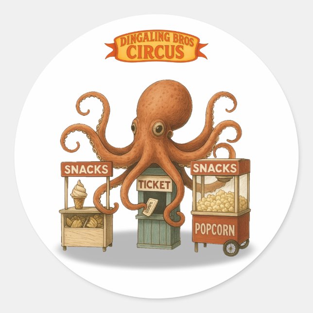 Sticker Rond La cabane de snacks du cirque d'Otto (Devant)