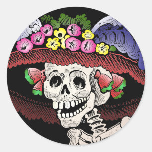 Sticker Rond La Calavera Catrina [autocollants]