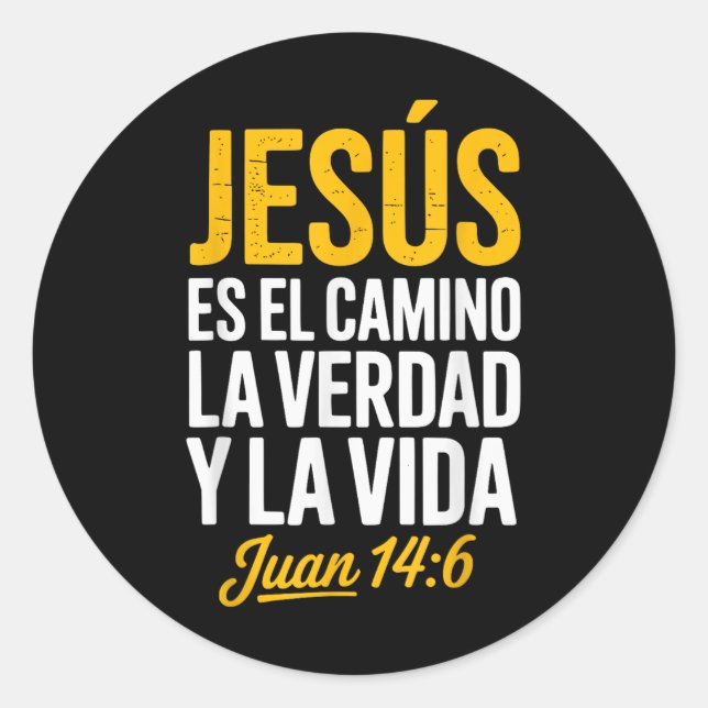 Sticker Rond La Camisa De Jesus En Espanol Christian Spanish  (Devant)