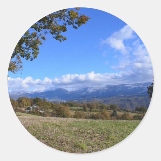 Sticker Rond La campagne calabraise (Devant)