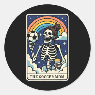 Sticker Rond La carte de tarot de la mère de footballeur _1