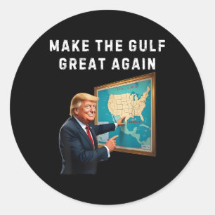 Sticker Rond La carte de Trump bienvenue dans le Golfe de l'Amé