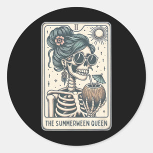 Sticker Rond La carte Summerween Queen Tarot
