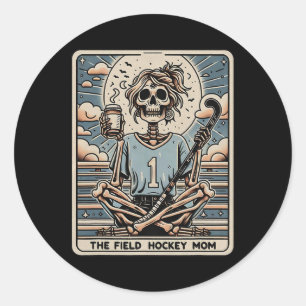 Sticker Rond La carte tarot de la mère de hockey sur gazon 