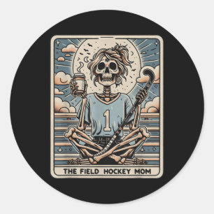 Sticker Rond La carte tarot de la mère de hockey sur gazon 