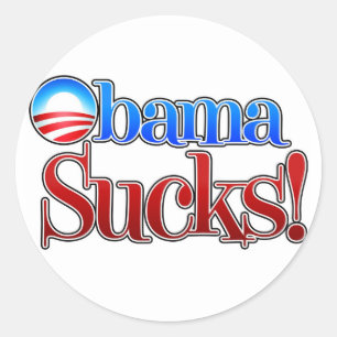 Sticker Rond La caserne Obama suce
