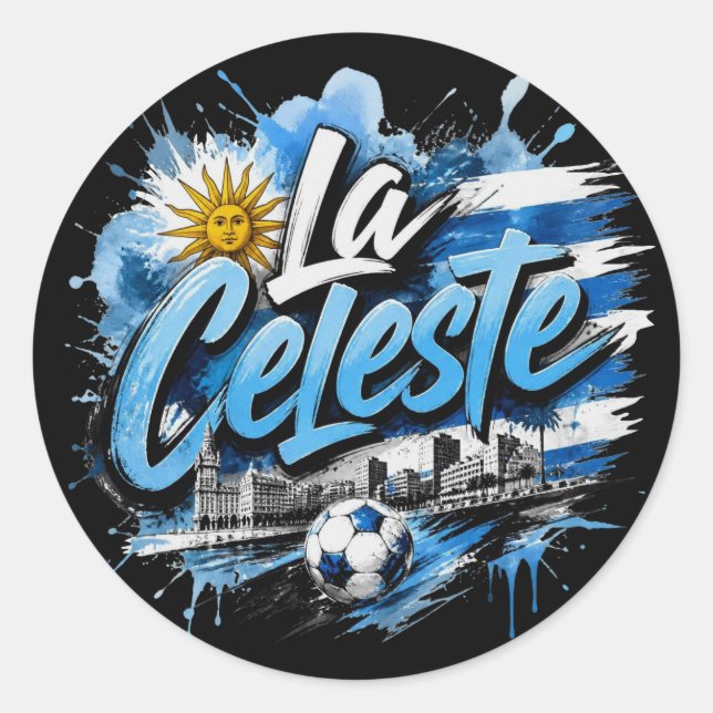Sticker Rond La Celeste - Surnom de l'équipe nationale d'Urugua (Devant)