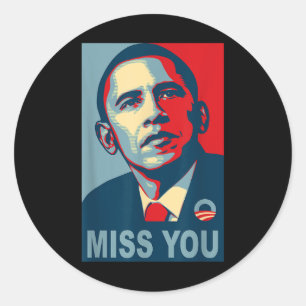 Sticker Rond La chemise politique vous manque à Obama